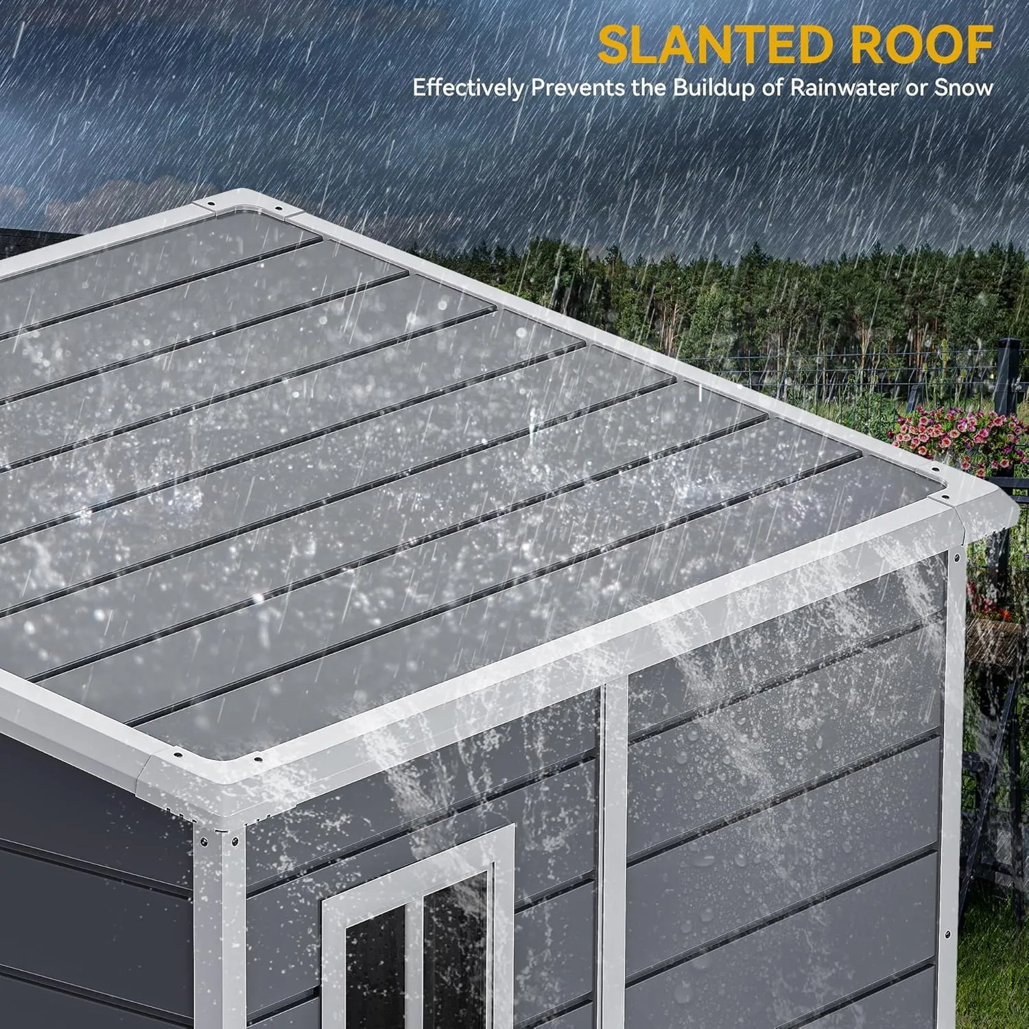 DWVO 5x4ft Resin Outdoor Storage Shed with Floor, Large Waterproof Lockable Storage Shed with Window, Plastic Outside Tool Storage for Garden, Backyard, Patio, Lawn (Gray)
