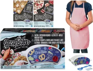 Easy-Bake Oven New Ultimate Creative Set Includes Oven with Pan and Spatula, Red Velvet Strawberry Cake and Party Pretzel Dippers Refill Mixes Plus Apron (Colors May Vary)