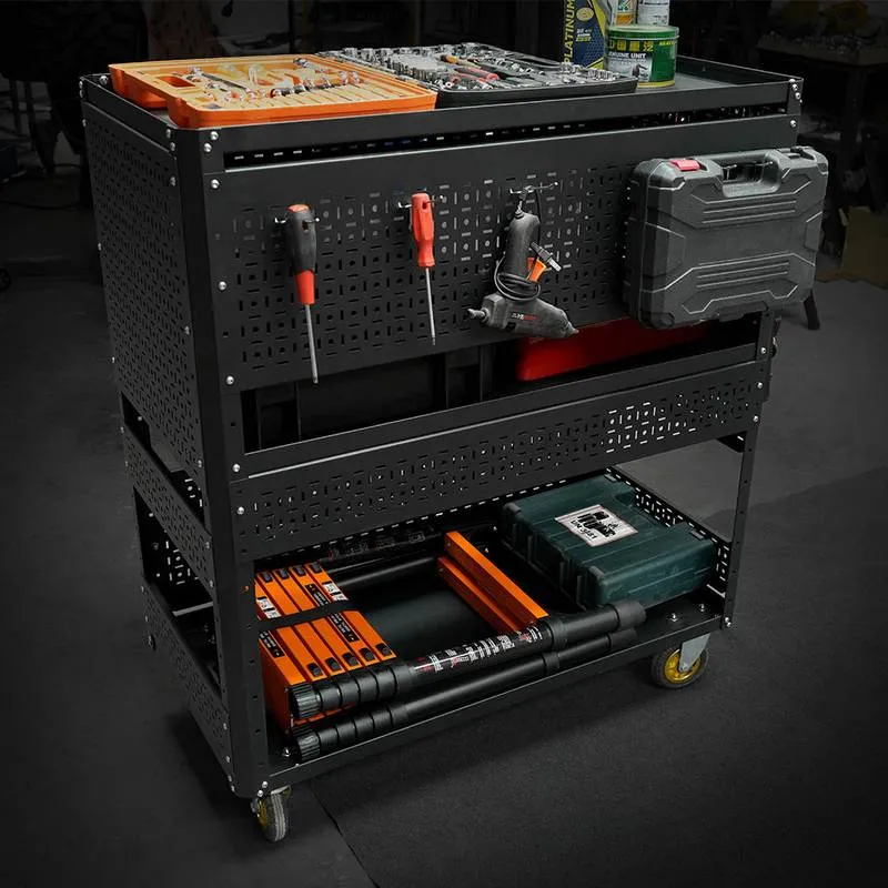 Easy Roll Utility Cart with Pegboard Storage