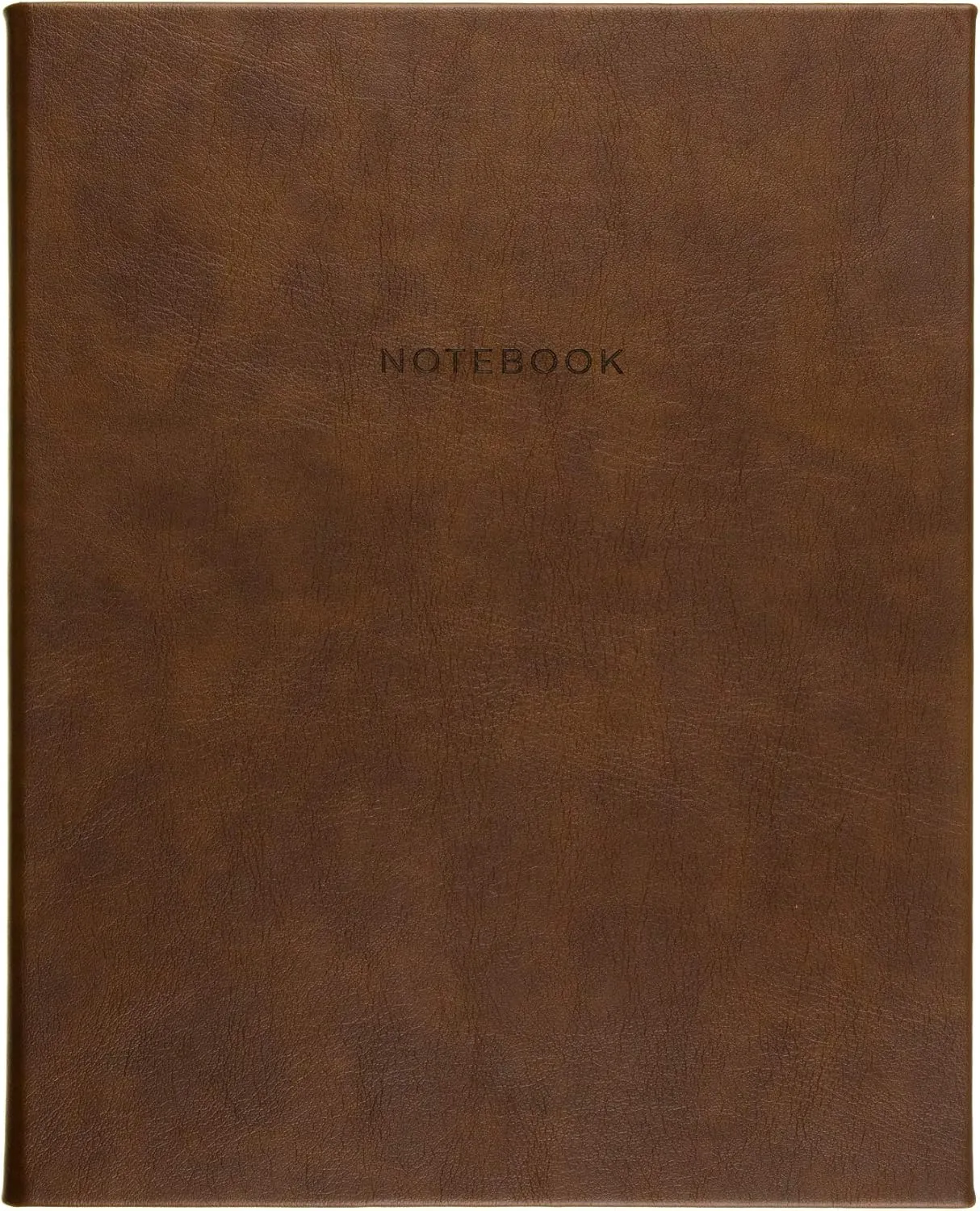 Eccolo Large Lined Journal Notebook, Hardbound Cover, Writing Journal, 256 Ruled Ivory Pages, Gilded Edge, Ribbon Bookmark, Lay Flat, Desk Size for Work or School (Brown Leatherette, 8x10 inches)
