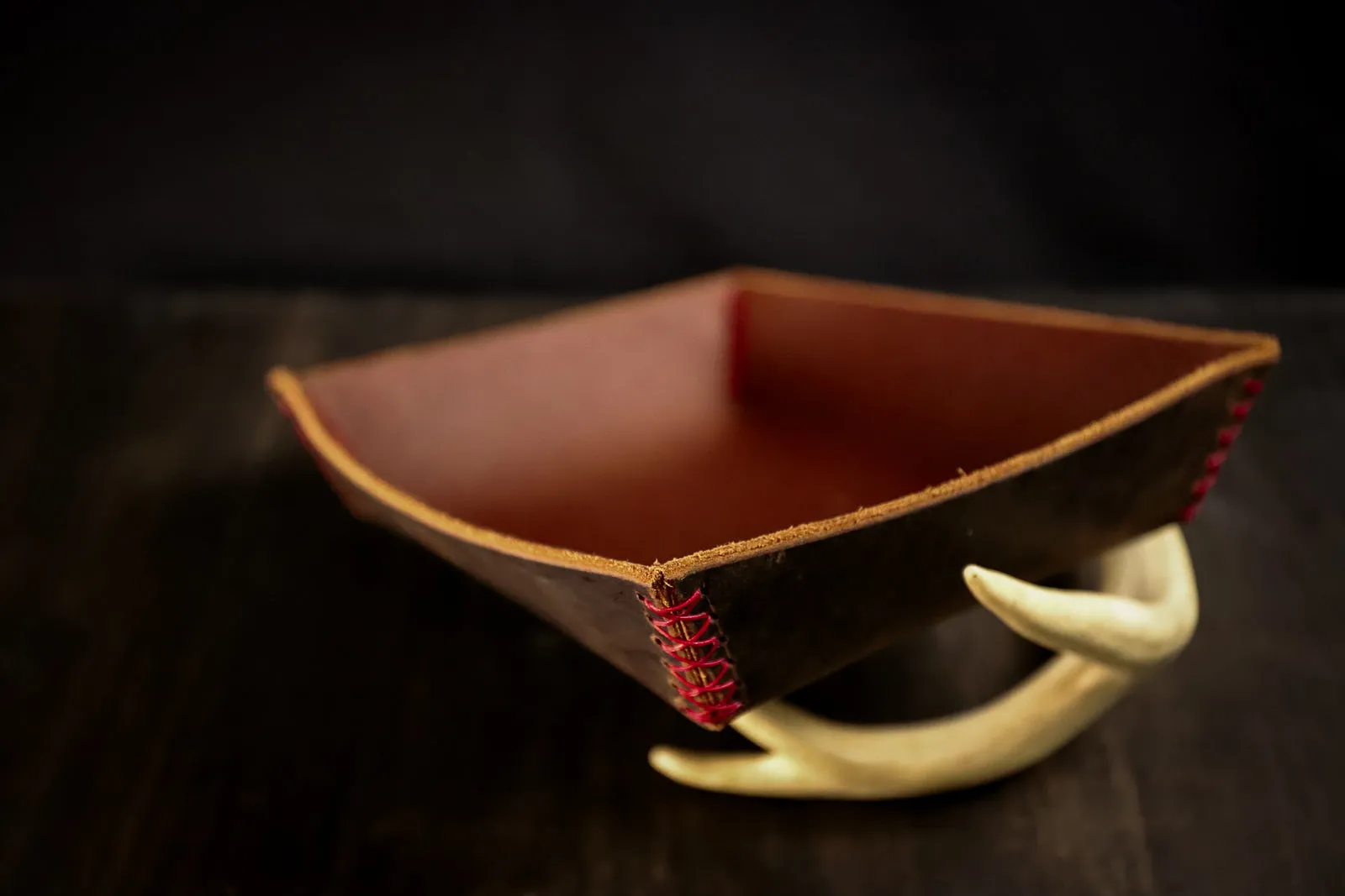 EDC Dump Tray Water Buffalo. Red Stitch. #9