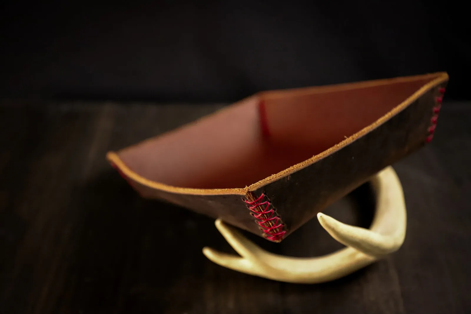 EDC Dump Tray Water Buffalo. Red Stitch. #9