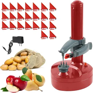 Electric Potato Peeler with 23 Replacement Blades Rotato Express Stainless Steel Automatic Rotating Fruits Fruit Potato Peeler Vegetables Cutter Apple Paring Machine Kitchen Peeling Tool