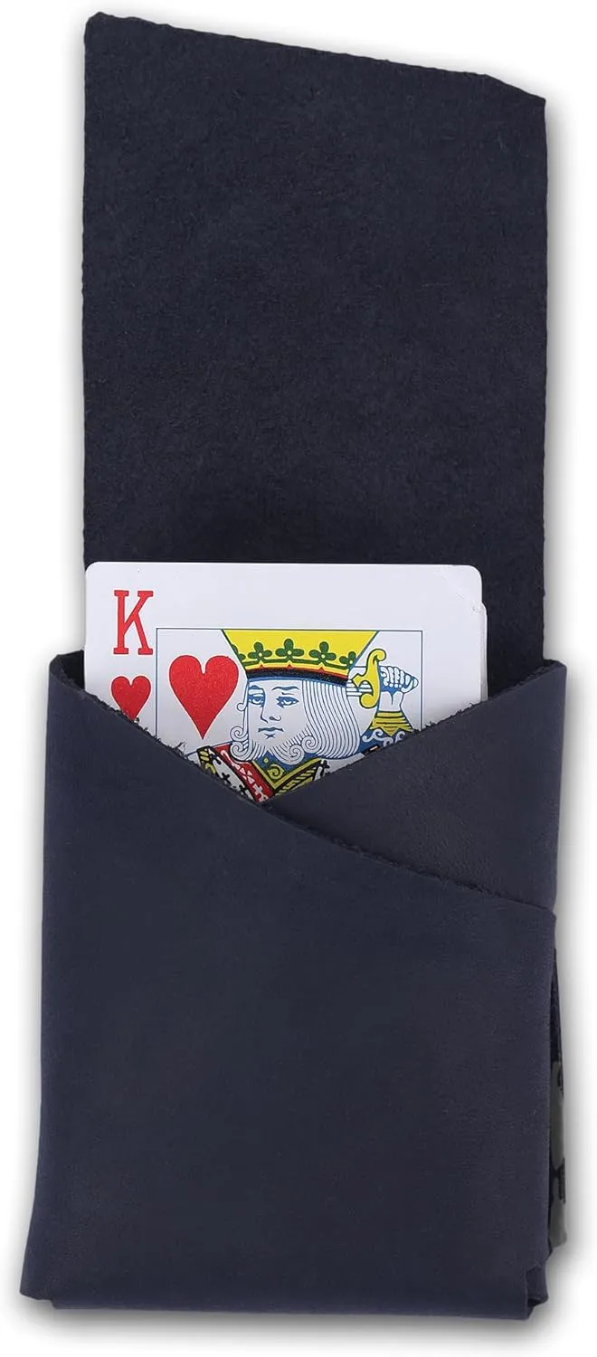 Elegant Full-Grain Leather Playing Card Holder - Handcrafted, Secure Playing Card Case - Ideal for Poker, Bridge - Stylish Travel Accessory (Blue)