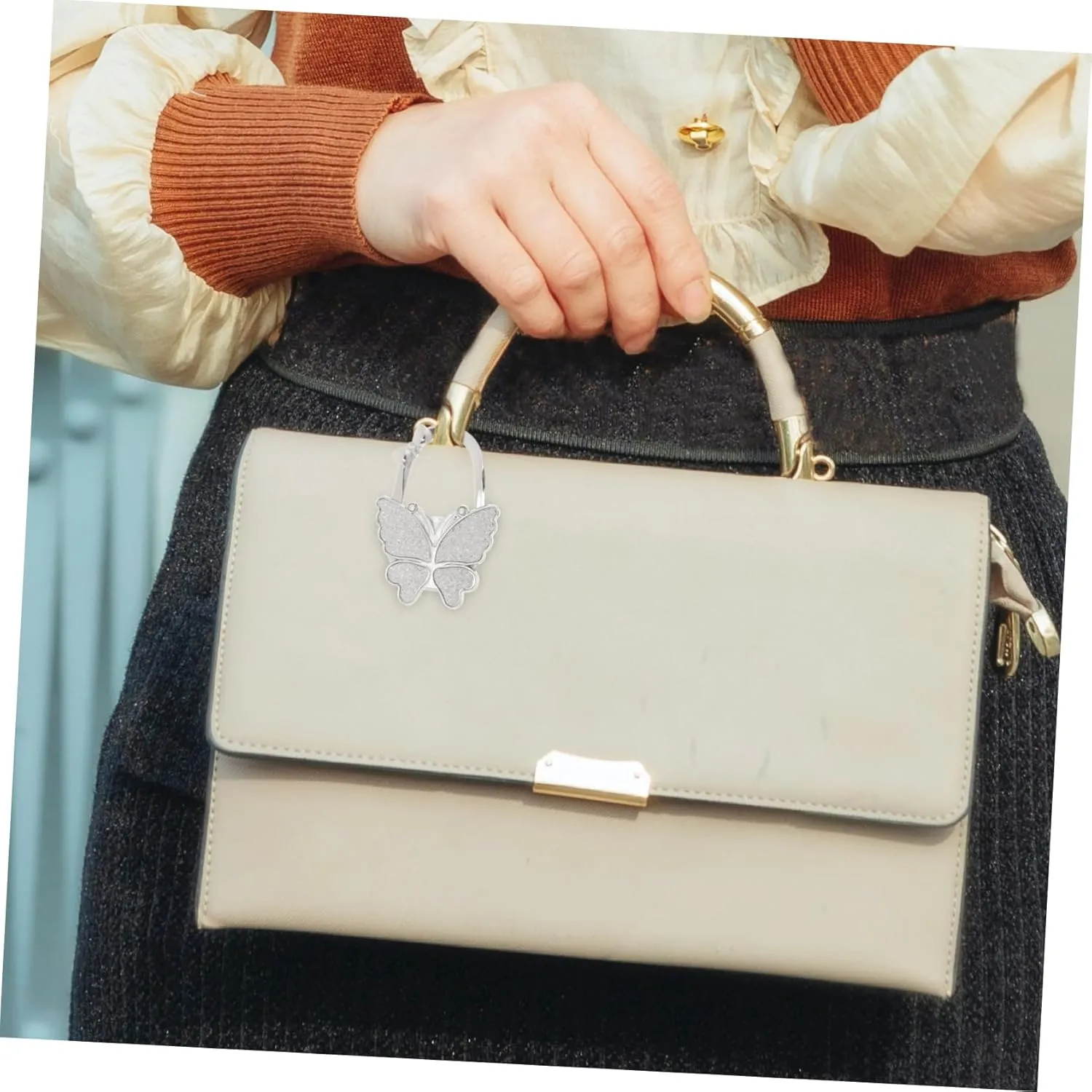 Elegant Table Purse Hook Hanger Butterfly Shape Resistant to Deformation for Home Travel Use