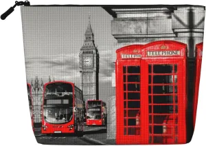 England Uk London Telephone Print Single-Layer Makeup Bag Travel Cosmetic Bag With Zippered Pouches Women Essentials