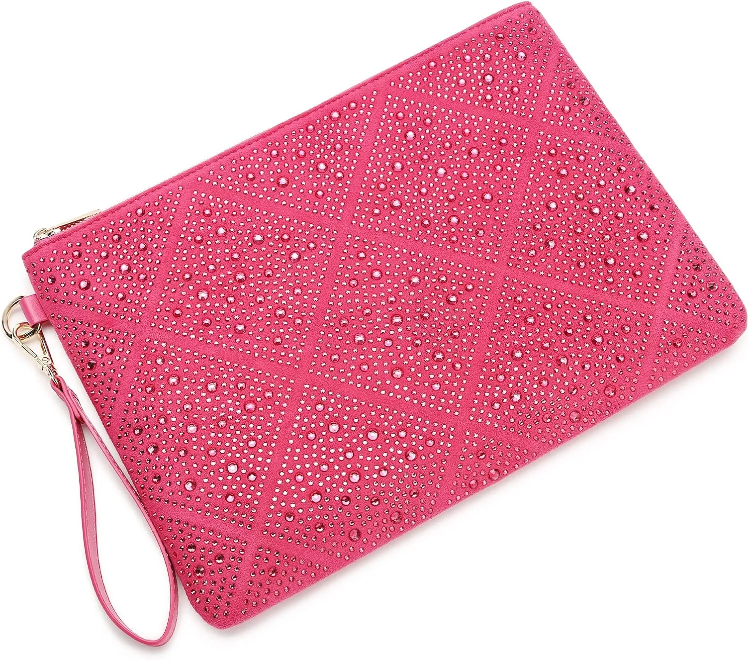 ER.Roulour Evening Bag for Women Rhinestone Crystal Envelope Clutch Purses Large Square Handbags for Party Wedding Prom