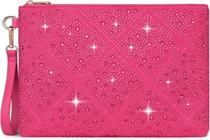 ER.Roulour Evening Bag for Women Rhinestone Crystal Envelope Clutch Purses Large Square Handbags for Party Wedding Prom