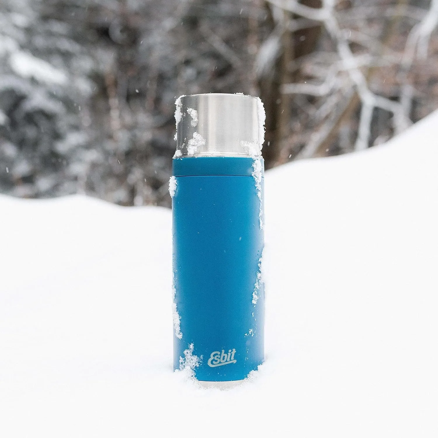 Esbit Sculptor Thermal Flask - Insulated Stainless Steel Bottle for Hot and Cold Drinks - 1000ml in Polar Blue