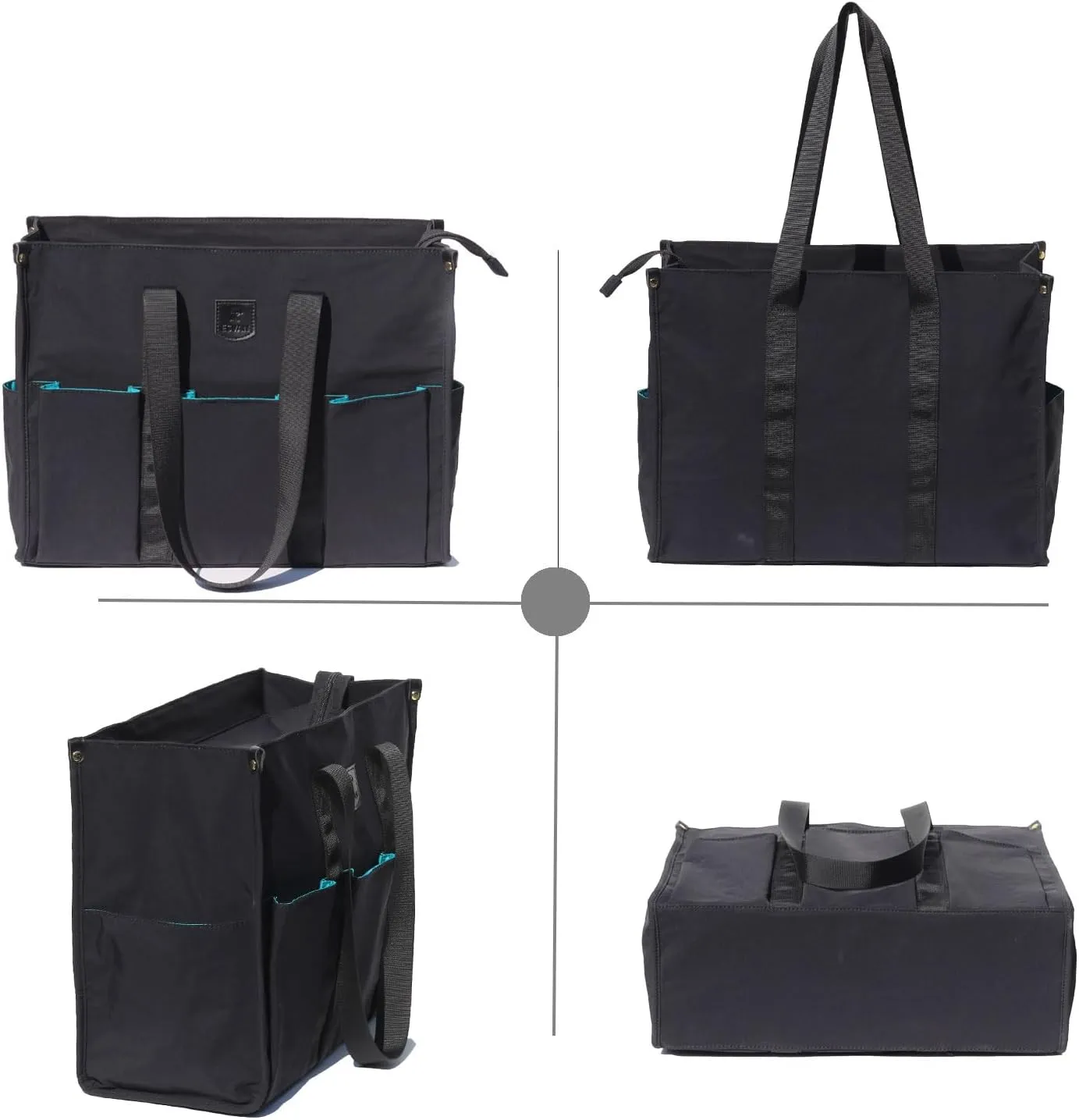 ESVAN Utility Tote Bag with Zip Top Waterproof Teacher Tote Bag for Teacher Work Women Beach