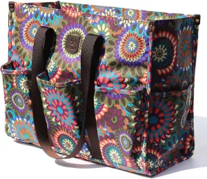 ESVAN Utility Tote Bag with Zip Top Waterproof Teacher Tote Bag for Teacher Work Women Beach