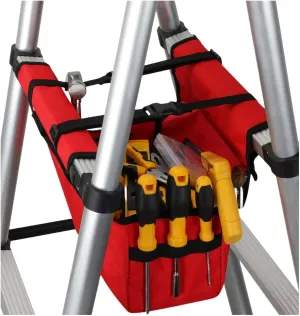 Extension Ladder Tool Tray Bag 2.0, Smart Zones & Functions for Scissor or Step Ladders Accessory, Red