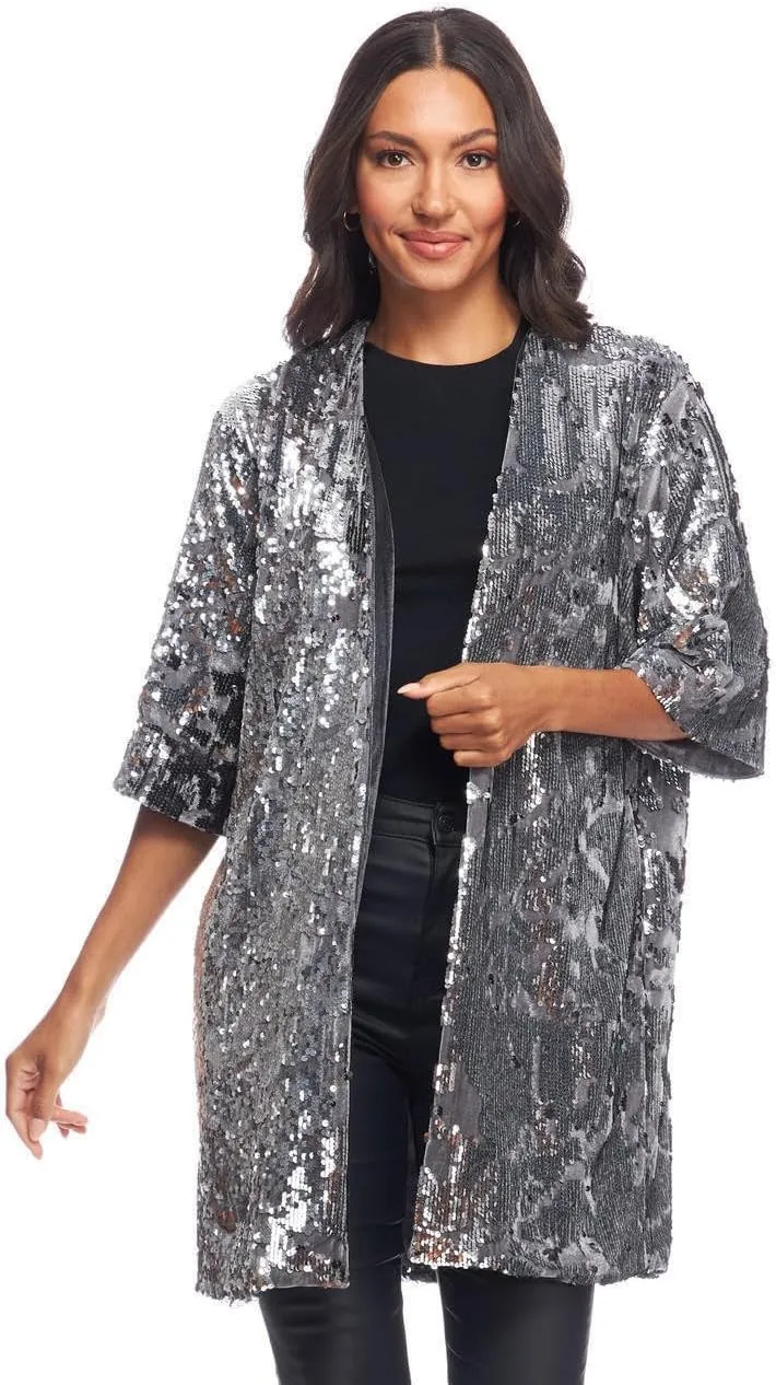 Fabulous-Furs Donna Salyers Sterling Sequin Kimono
