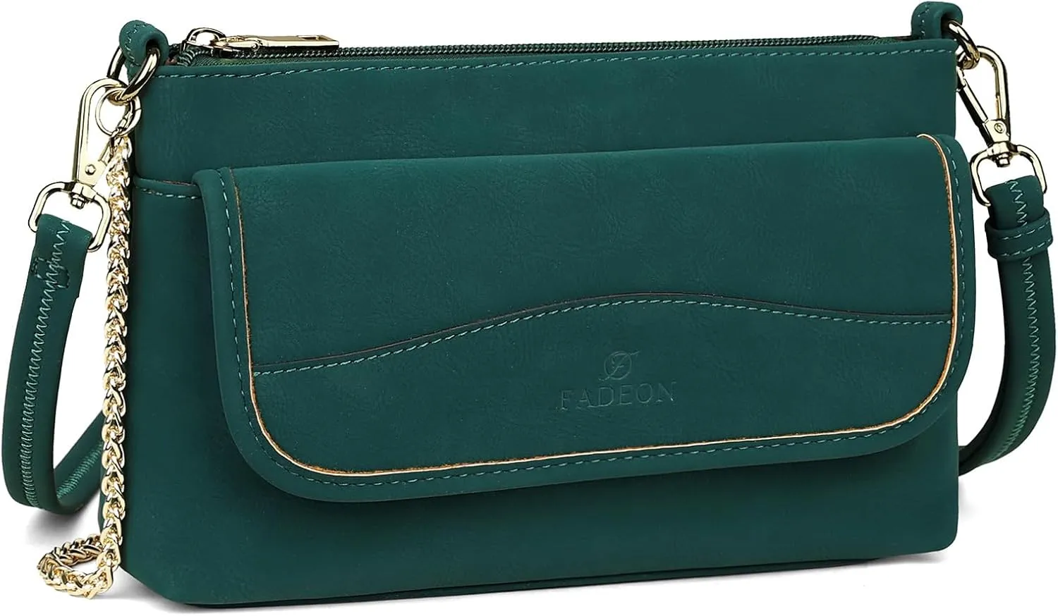 FADEON Wristlet Clutch Purses for Women,Vegan Leather Crossbody Bags Designer Women Wallet Purse with Chain Strap