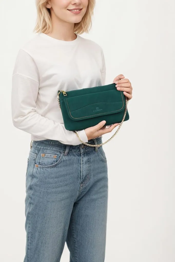 FADEON Wristlet Clutch Purses for Women,Vegan Leather Crossbody Bags Designer Women Wallet Purse with Chain Strap