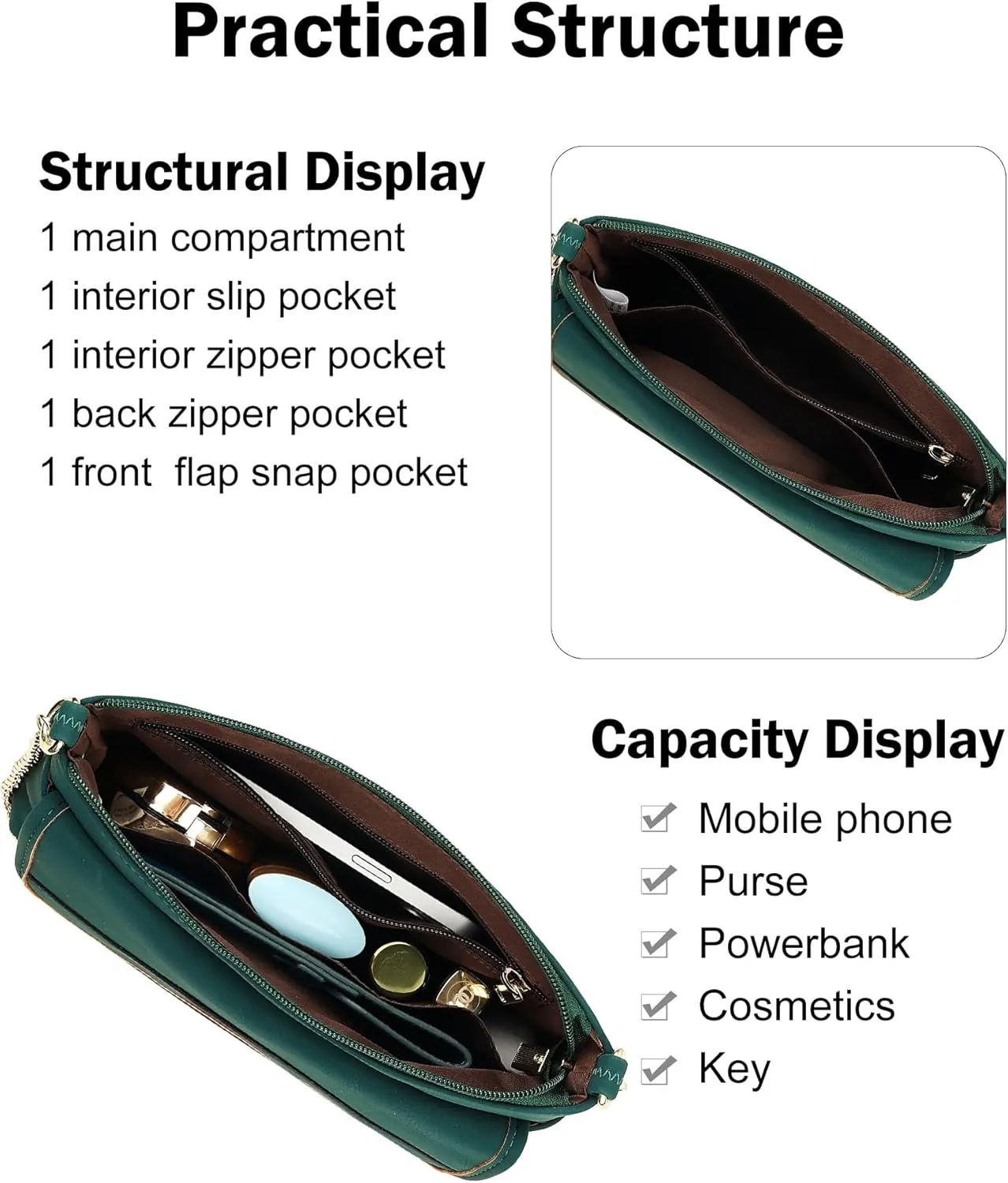 FADEON Wristlet Clutch Purses for Women,Vegan Leather Crossbody Bags Designer Women Wallet Purse with Chain Strap
