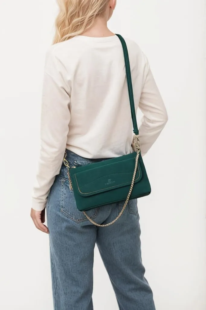 FADEON Wristlet Clutch Purses for Women,Vegan Leather Crossbody Bags Designer Women Wallet Purse with Chain Strap