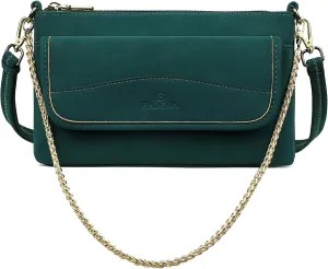 FADEON Wristlet Clutch Purses for Women,Vegan Leather Crossbody Bags Designer Women Wallet Purse with Chain Strap