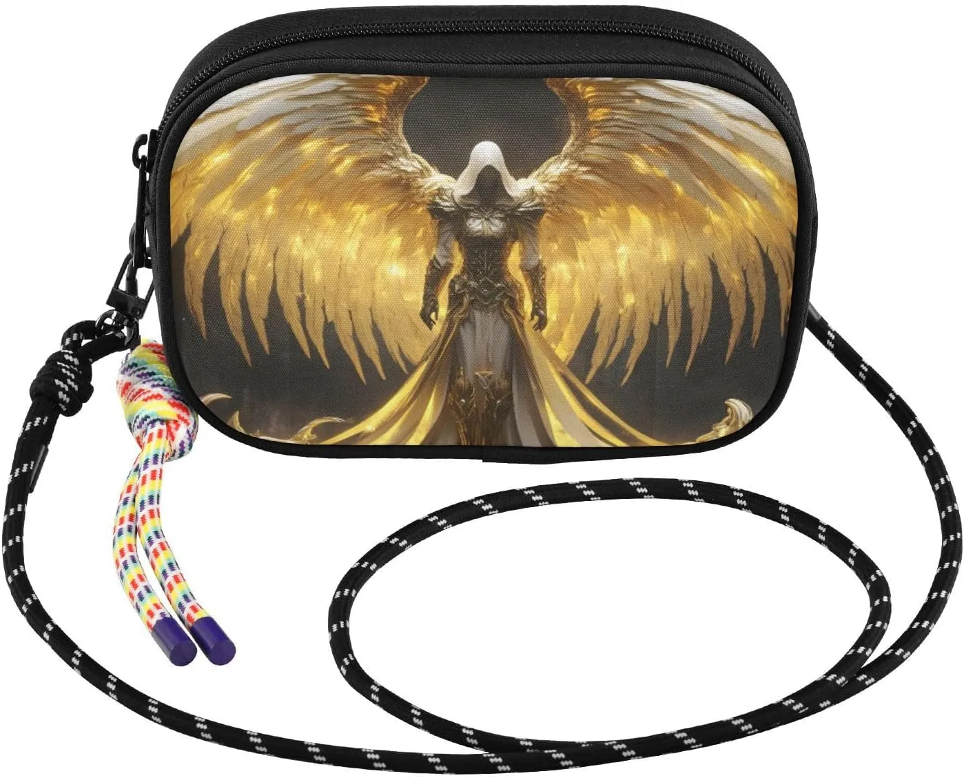 Fantasy Archangel Wings Crossbody Bags for Women Cell Phone Purses Women's Shoulder Handbag Wallet Purse with Rope Pendant