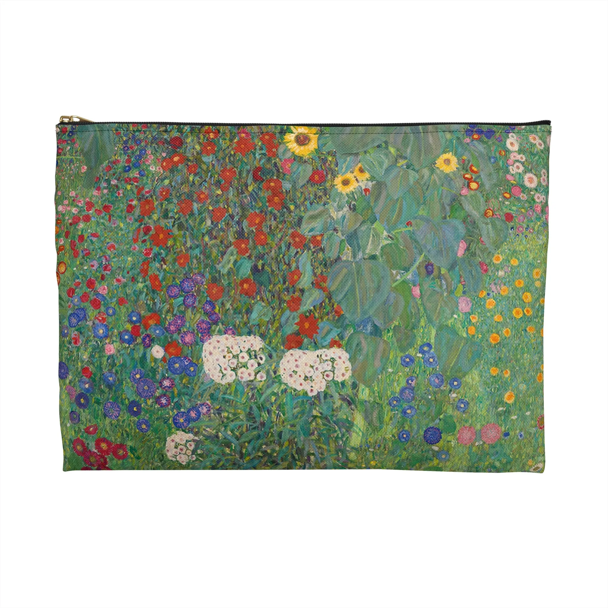 Farm Garden with Sunflowers by Gustav Klimt Accessory Pouch