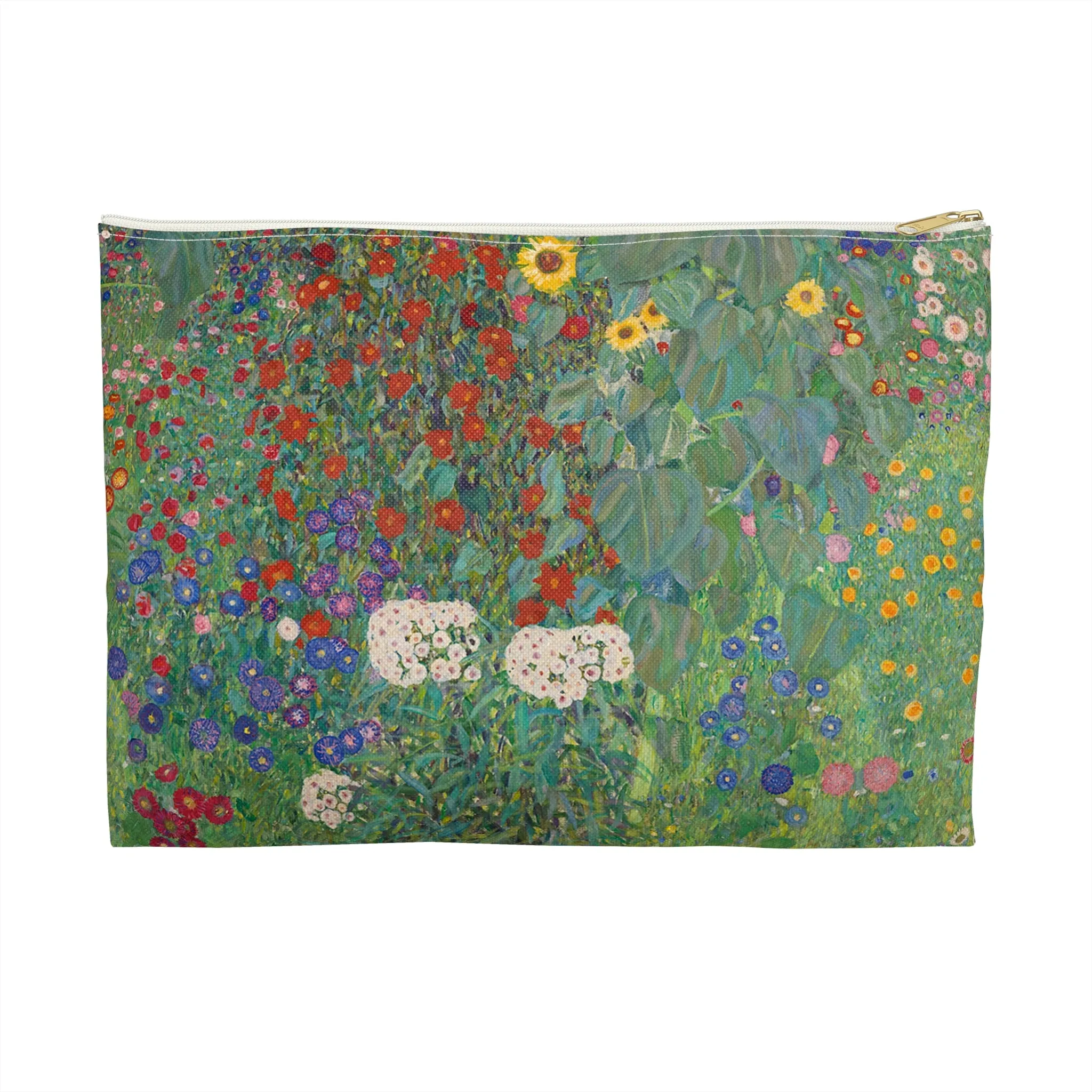 Farm Garden with Sunflowers by Gustav Klimt Accessory Pouch