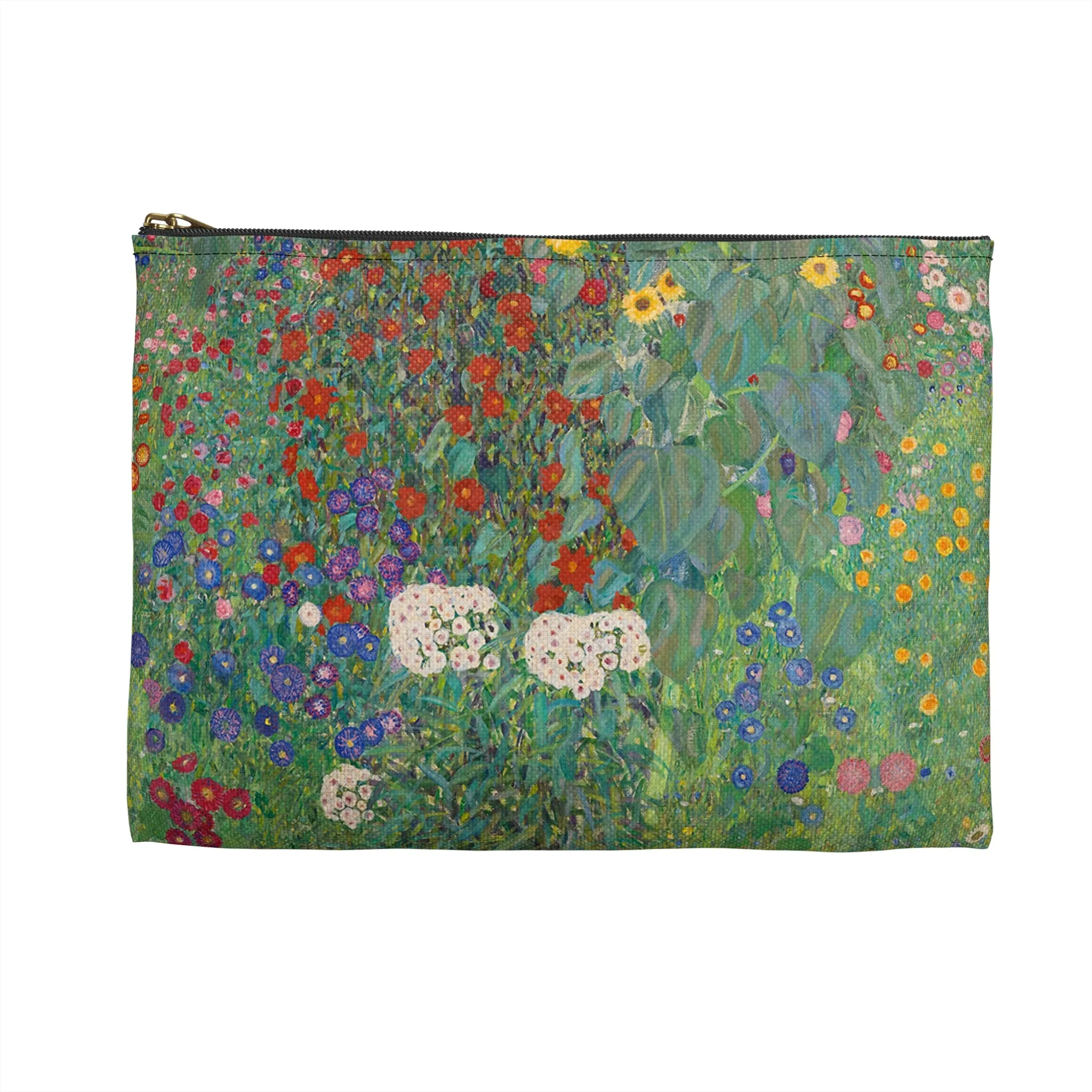 Farm Garden with Sunflowers by Gustav Klimt Accessory Pouch