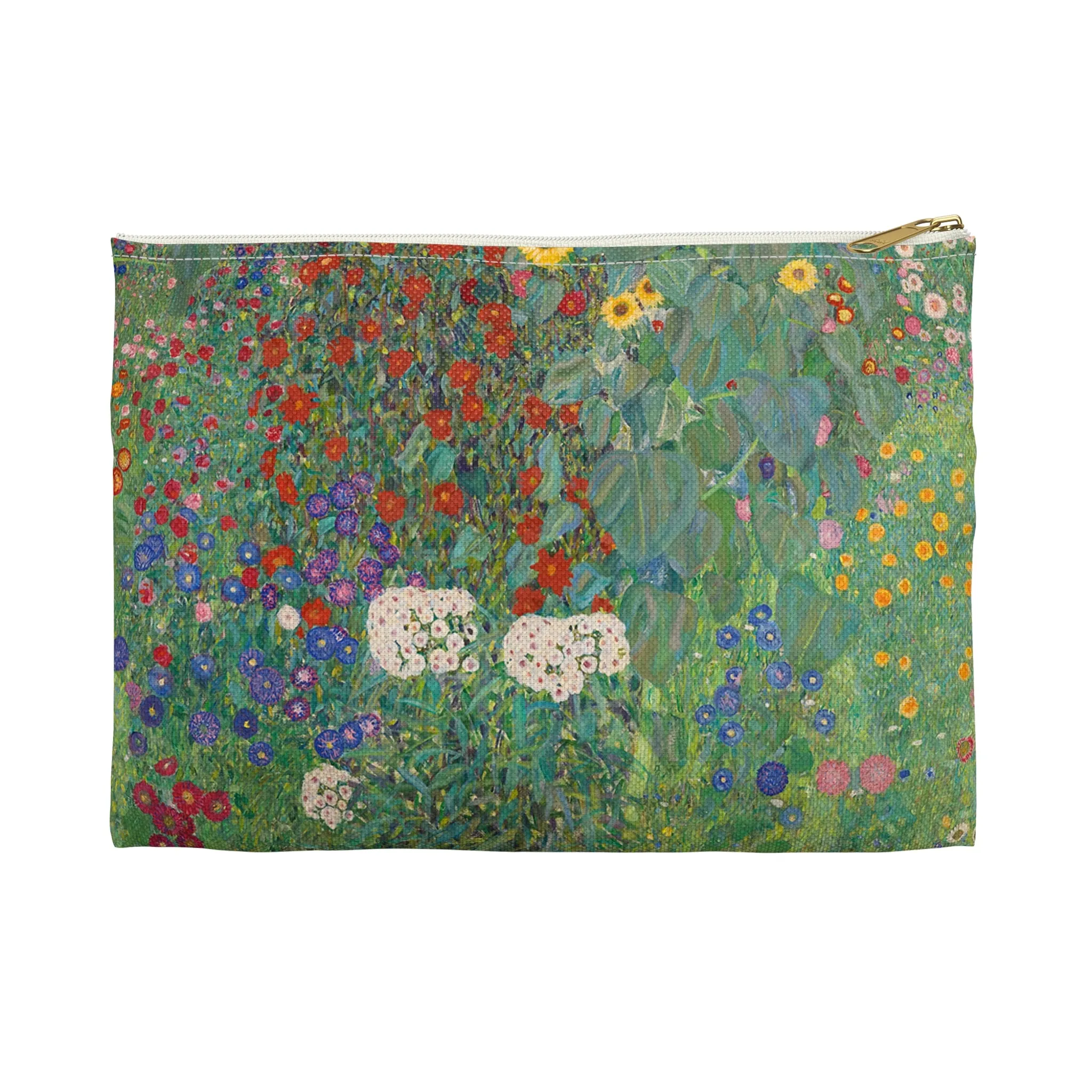 Farm Garden with Sunflowers by Gustav Klimt Accessory Pouch