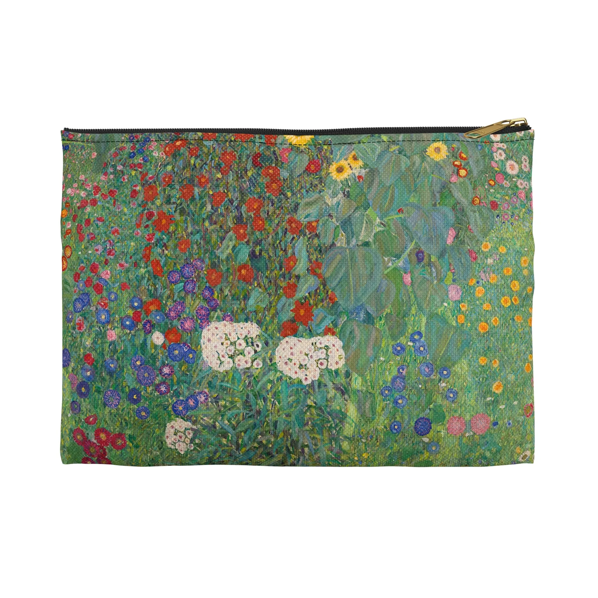 Farm Garden with Sunflowers by Gustav Klimt Accessory Pouch