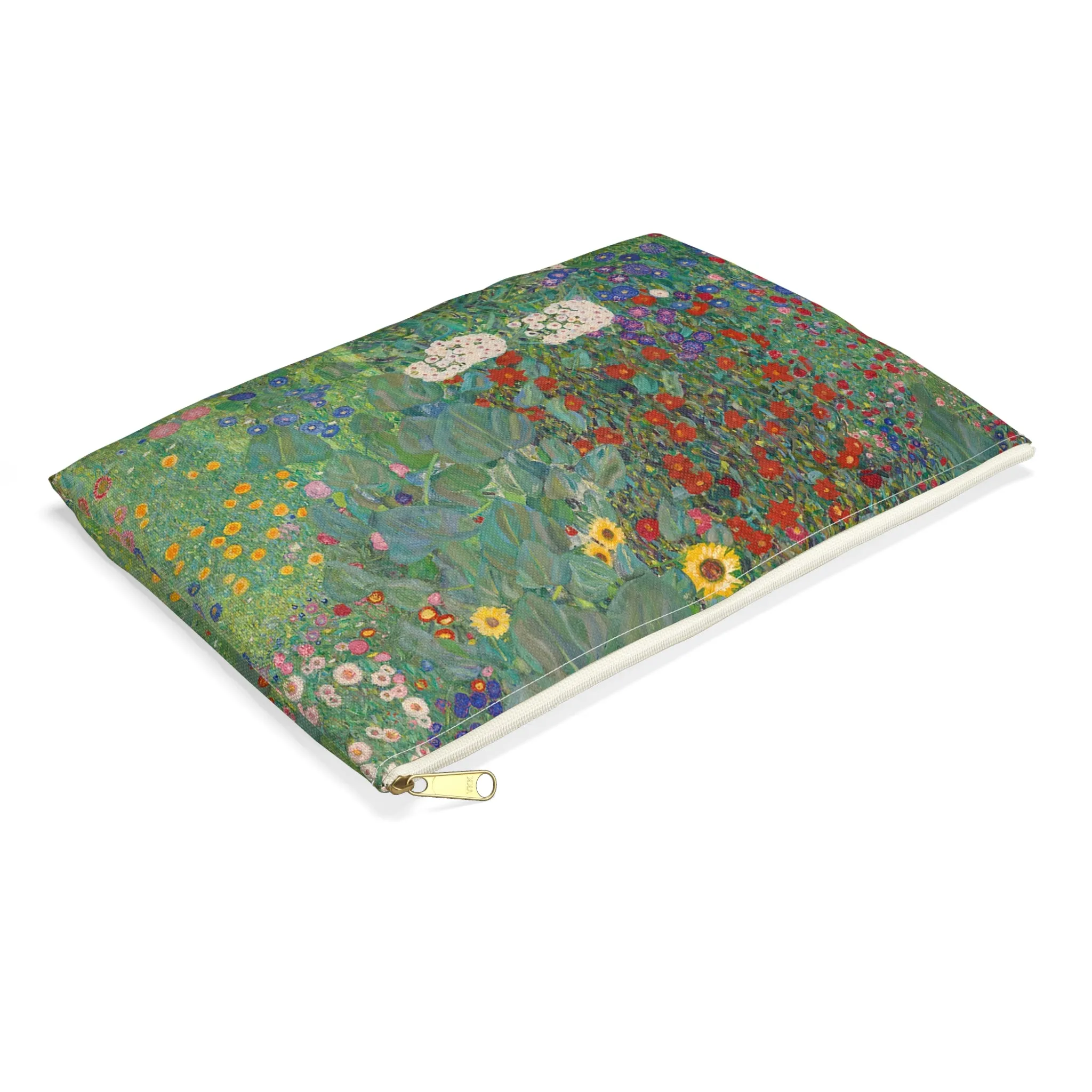 Farm Garden with Sunflowers by Gustav Klimt Accessory Pouch