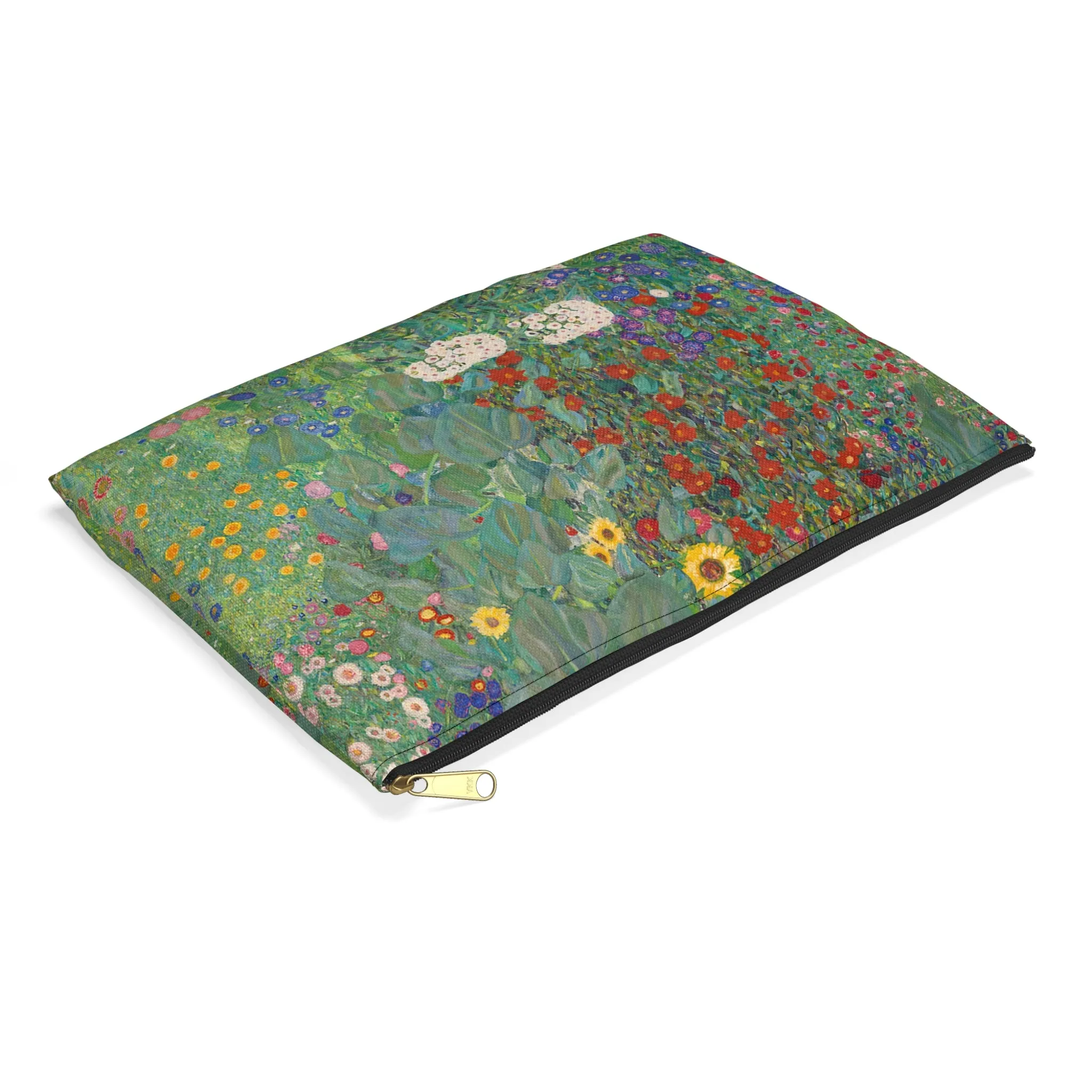 Farm Garden with Sunflowers by Gustav Klimt Accessory Pouch