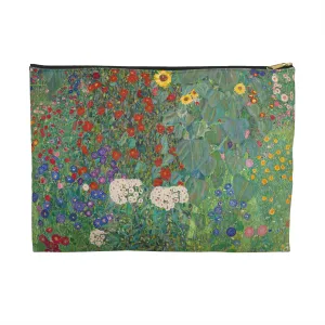 Farm Garden with Sunflowers by Gustav Klimt Accessory Pouch