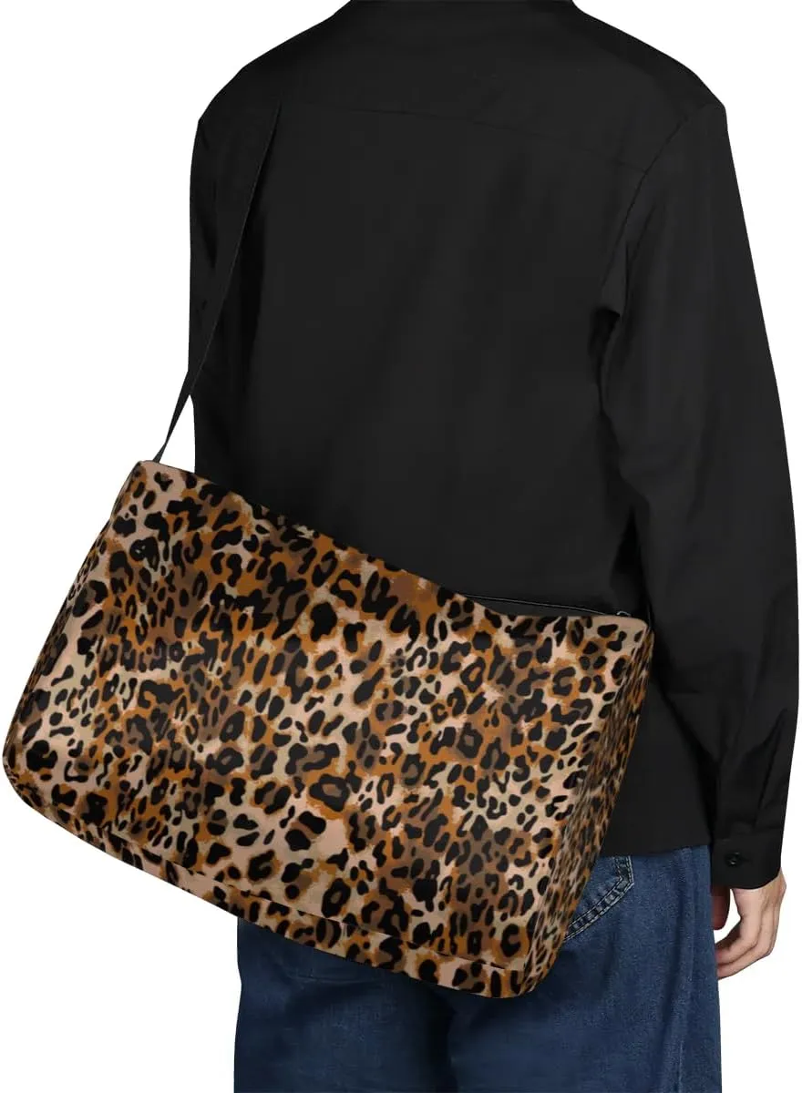 Fashion Leopard Print Small Gym Bag for Men Women Workout Sport Duffle Bag Waterproof Weekender Overnight Bag Lightweight Carry on Tote Bag Crossbody Shoulder Travel Bag for Swim Yoge Dance