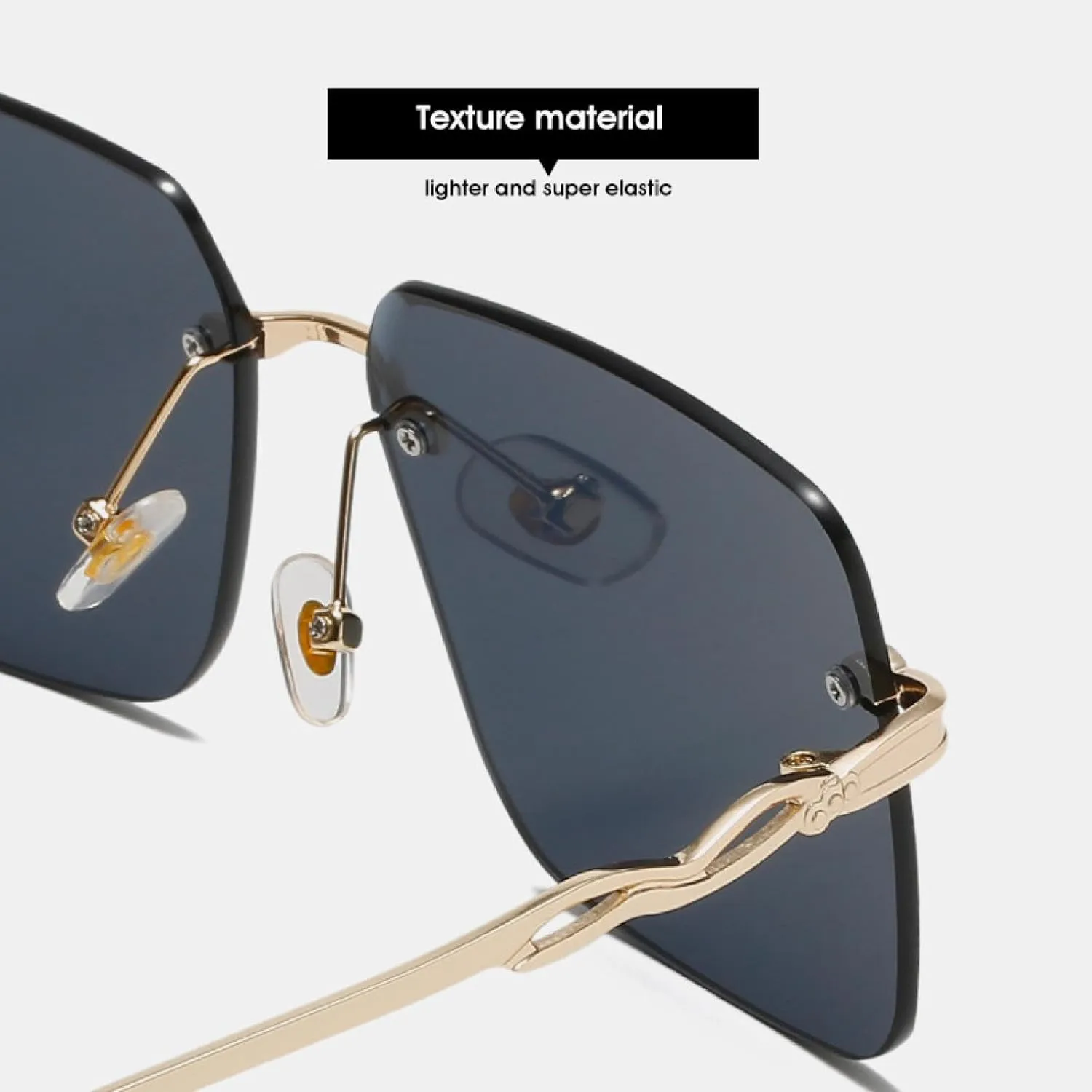 Fashion Rimless Metal Sunglasses Women Men Vintage Trend Eyeglasses Female Travel Street Photography Shades Uv400
