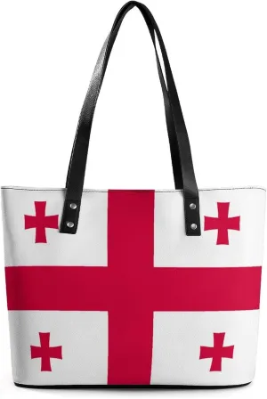 Fashionable Malta Flag Tote Handbag Women Versatile Leather Bag for Travel and Work