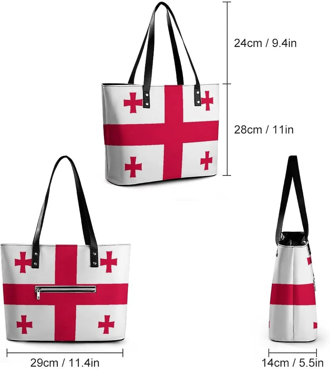 Fashionable Malta Flag Tote Handbag Women Versatile Leather Bag for Travel and Work