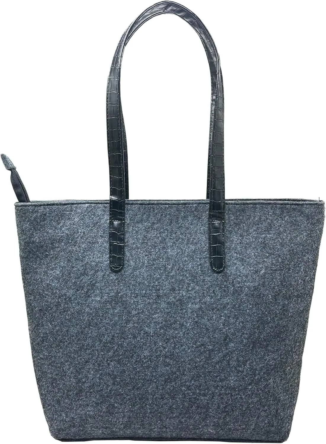 Felt Bag With Handles & Zipper Closure, Minimalist Handbag, Felt Tote, Gray Shoulder Bag, for Women & Men Bible Study Case, Christian Gift