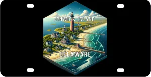 Fenwick Island Delaware Travel Destination Souvenir Hexagon Design Metal Plaque - Wall Decoration