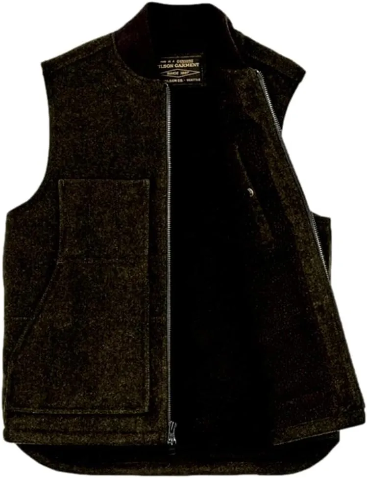 Filson Men's Lined Mackinaw Wool Work Vest, Forest Green