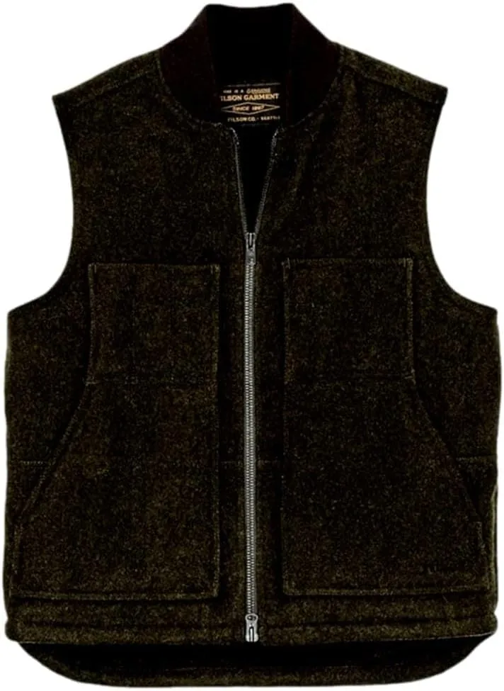 Filson Men's Lined Mackinaw Wool Work Vest, Forest Green
