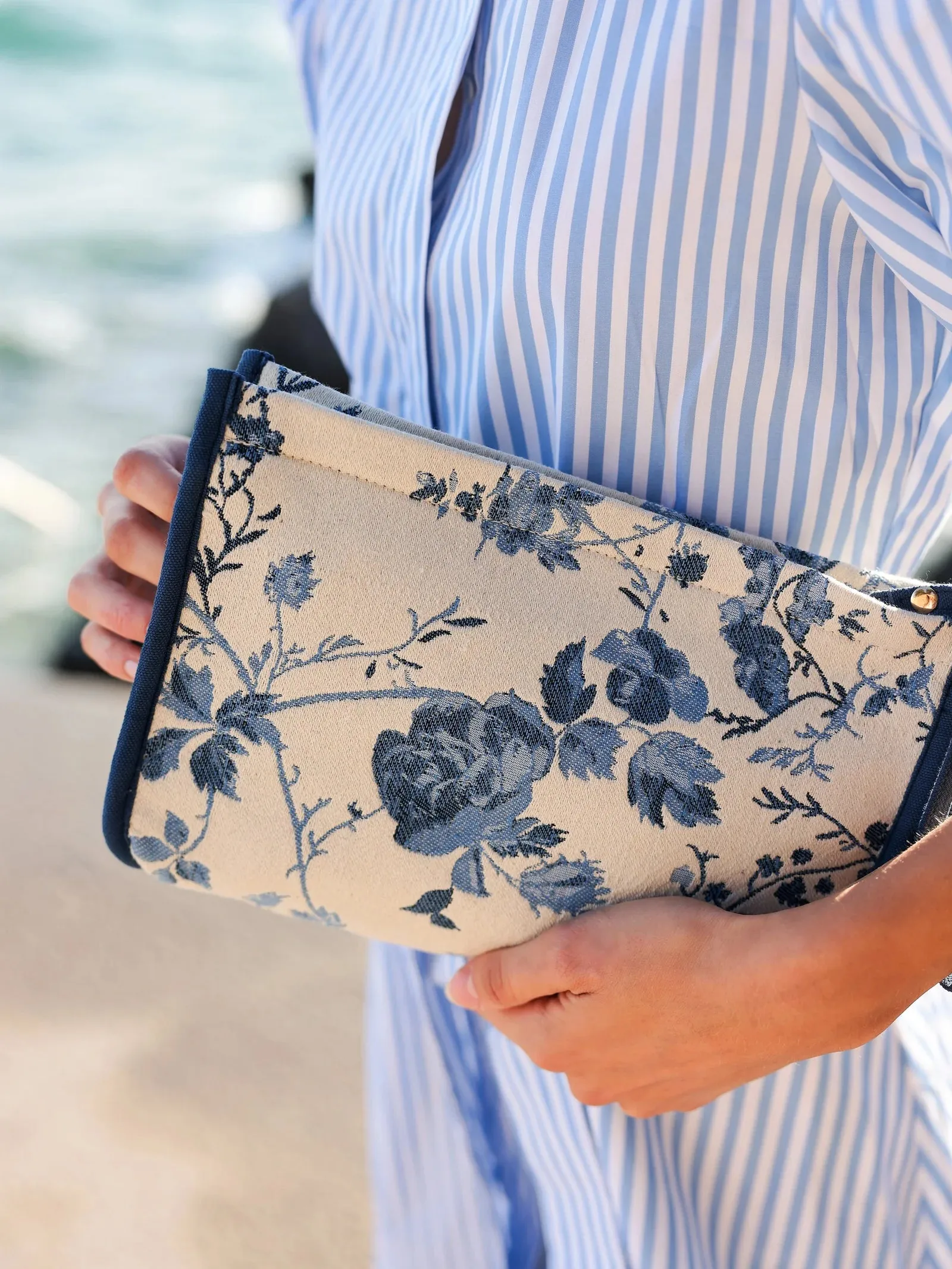 Fiorella Zip Pouch Blue