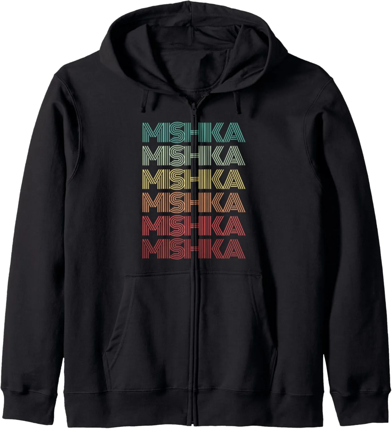 First Name MISHKA Indian Girl Retro Personalized 80's Party Zip Hoodie