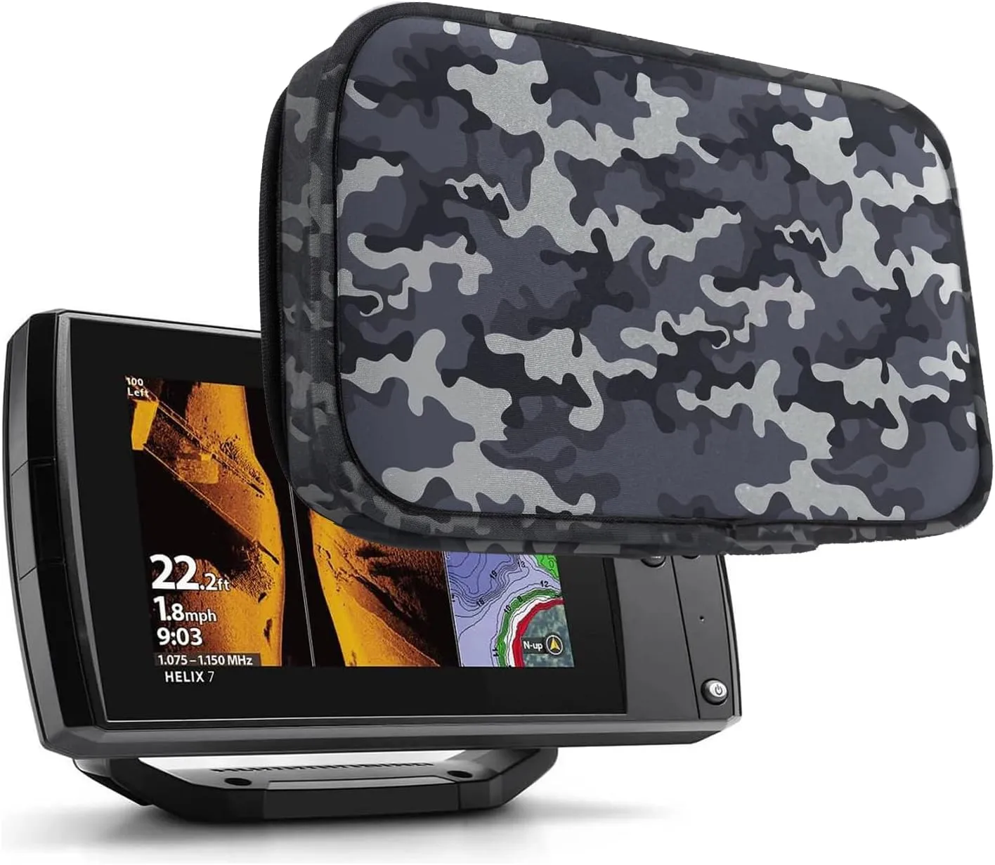 Fish Finder Cover, Compatible with UC H5/ Helix 5 Screen Cover, Made of Neoprene Protects Your Screen and Device from Sun and Adverse Weather Damage (Camouflage)