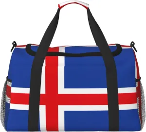Flag of Iceland print Weekender Overnight Carry On Bag Gym Luggage Bag Duffel Bag for Travel Women