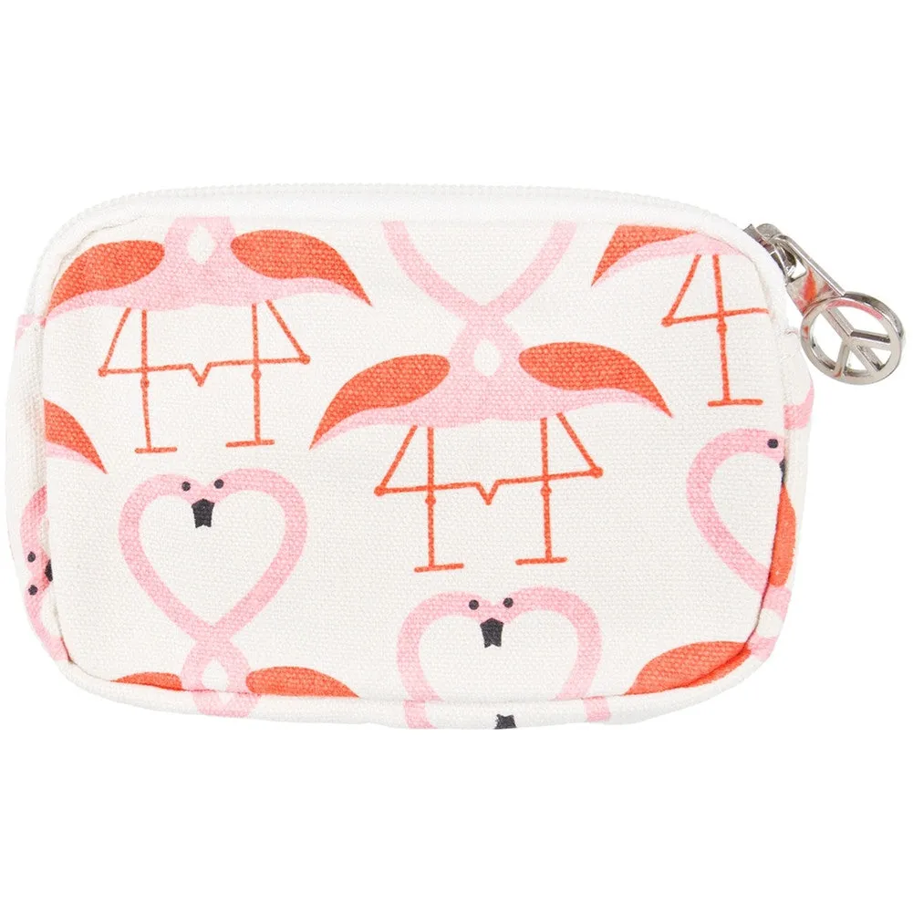 Flamingo Kissing Hearts Wristlet