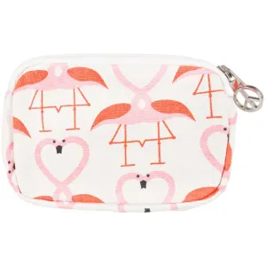 Flamingo Kissing Hearts Wristlet