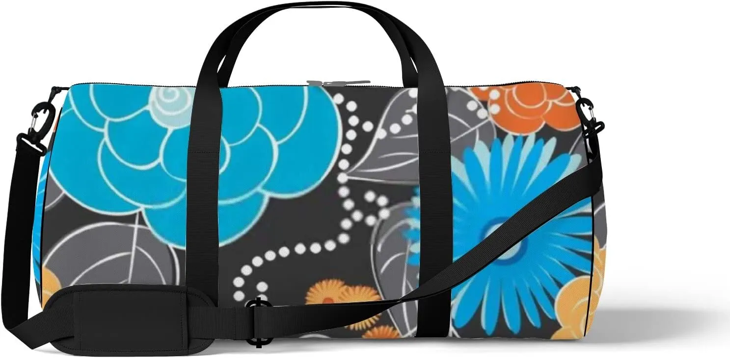 Floral Seamless Pattern Sports Bag Tote Bag Waterproof Gym Bag with Shoulder Strap Zipper 2 Side Pockets for Men and Women, Travel and Storage Shoulder Bag.