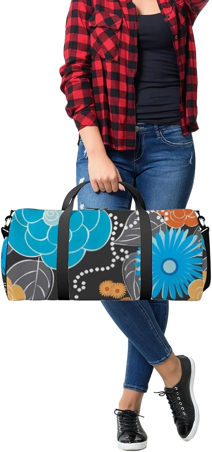 Floral Seamless Pattern Sports Bag Tote Bag Waterproof Gym Bag with Shoulder Strap Zipper 2 Side Pockets for Men and Women, Travel and Storage Shoulder Bag.