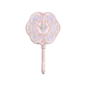 Flower Knows Butterfly Cloud Collar Hand Mirror,Portable Vintage Handheld Mirror,Durable Metal Mirror,Cute & Aesthetic Princess Mirror,with Long Handle for Easy Holding,Gift for Girls(Hibiscus Lilac)