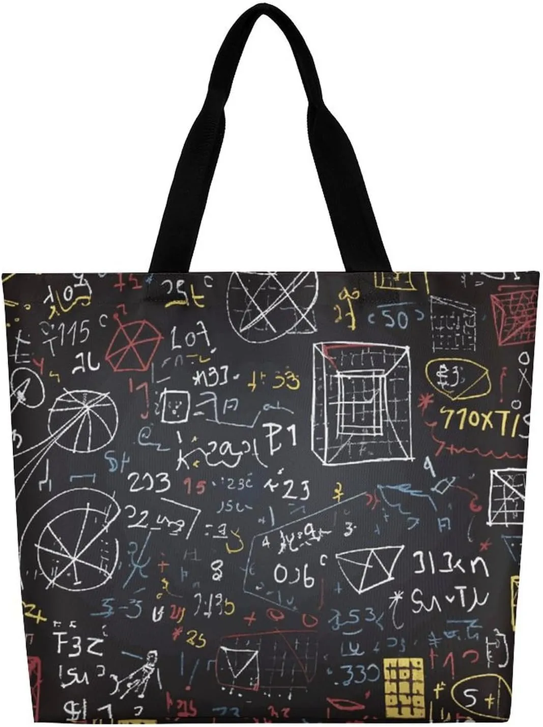 Foldable Grocery Bag Reusable Shopping Bag Mathematics And Physics Tote Bag Casual Handbags for Work Shopping