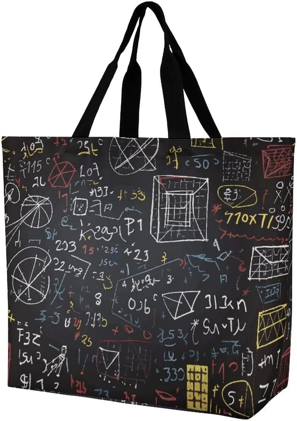 Foldable Grocery Bag Reusable Shopping Bag Mathematics And Physics Tote Bag Casual Handbags for Work Shopping